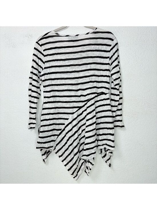 Vecceli Italy Dresses & Skirts - Vecceli Italy Lagenlook Asymmetrical Hem Stripe Tunic Top Fairy Grunge L